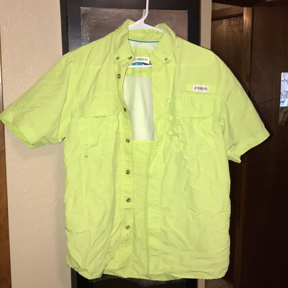 Mens Magellan Fishing Shirt Lime Green 